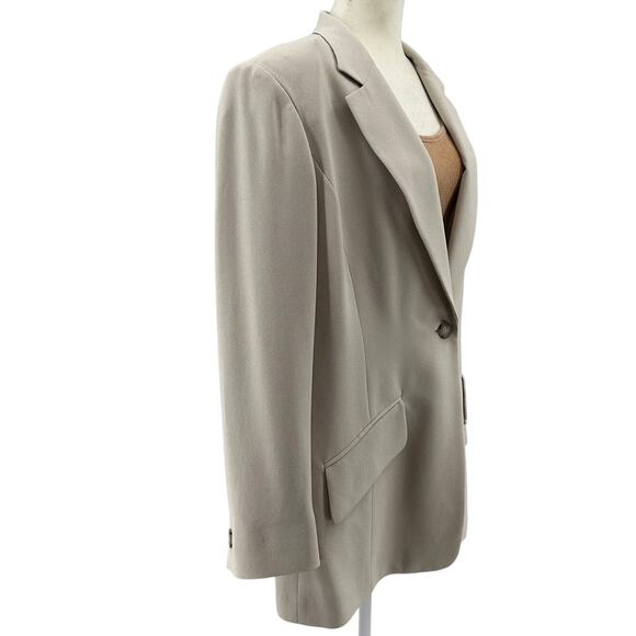 Liz Claiborne Classics Pantsuit WMNS 14 Tan Coordinates Lined Long Sleeve Formal - Picture 4 of 10